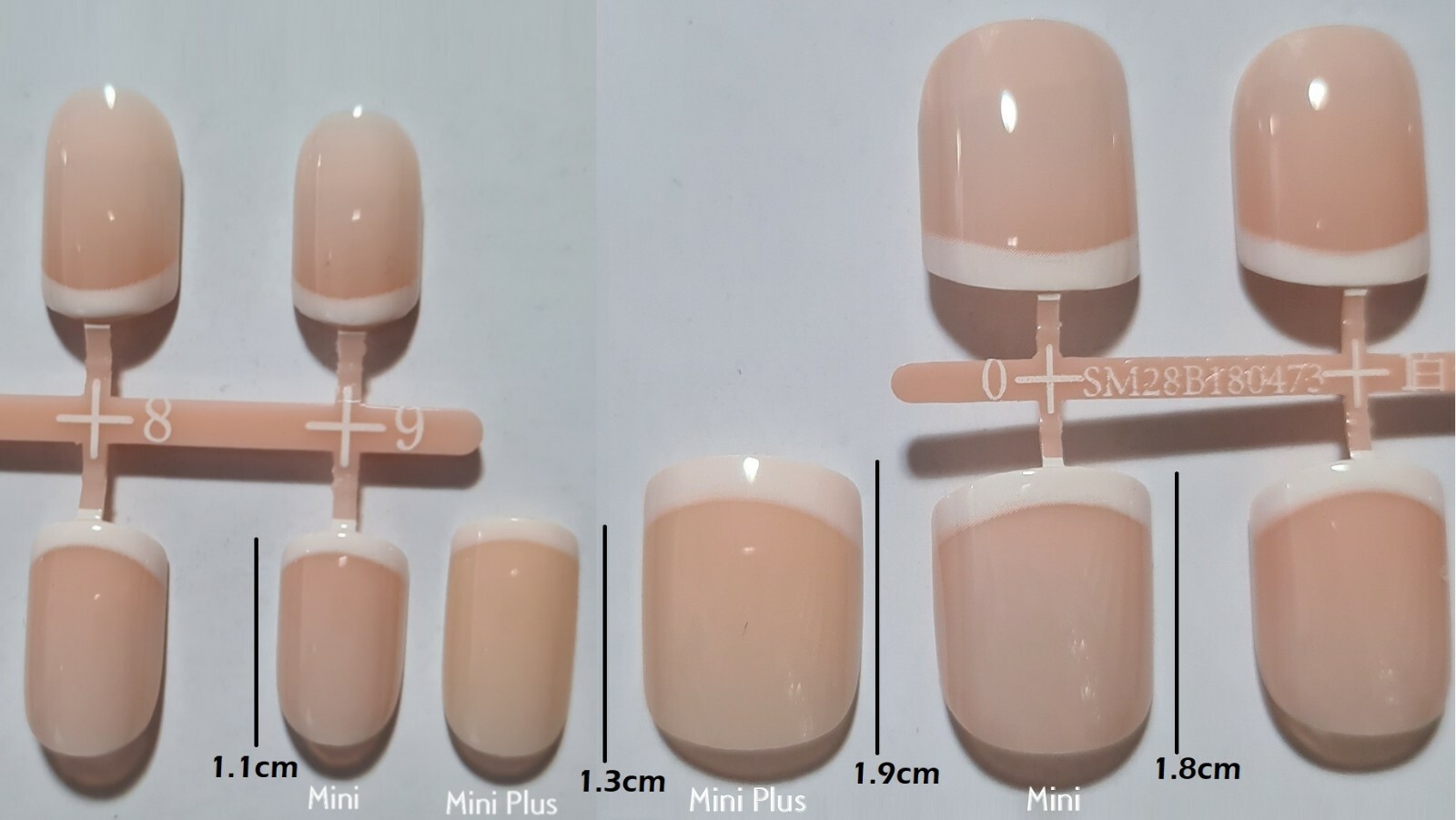 24pc Press on Nails Square French Tips Full Cover Stick On DIY Cute Party Fake