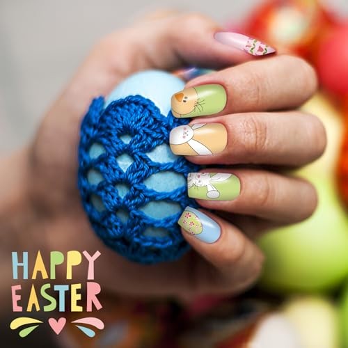 12 Sheets Easter Nail Wraps Full Stickers Nail Polish 12 Sheets, Easter