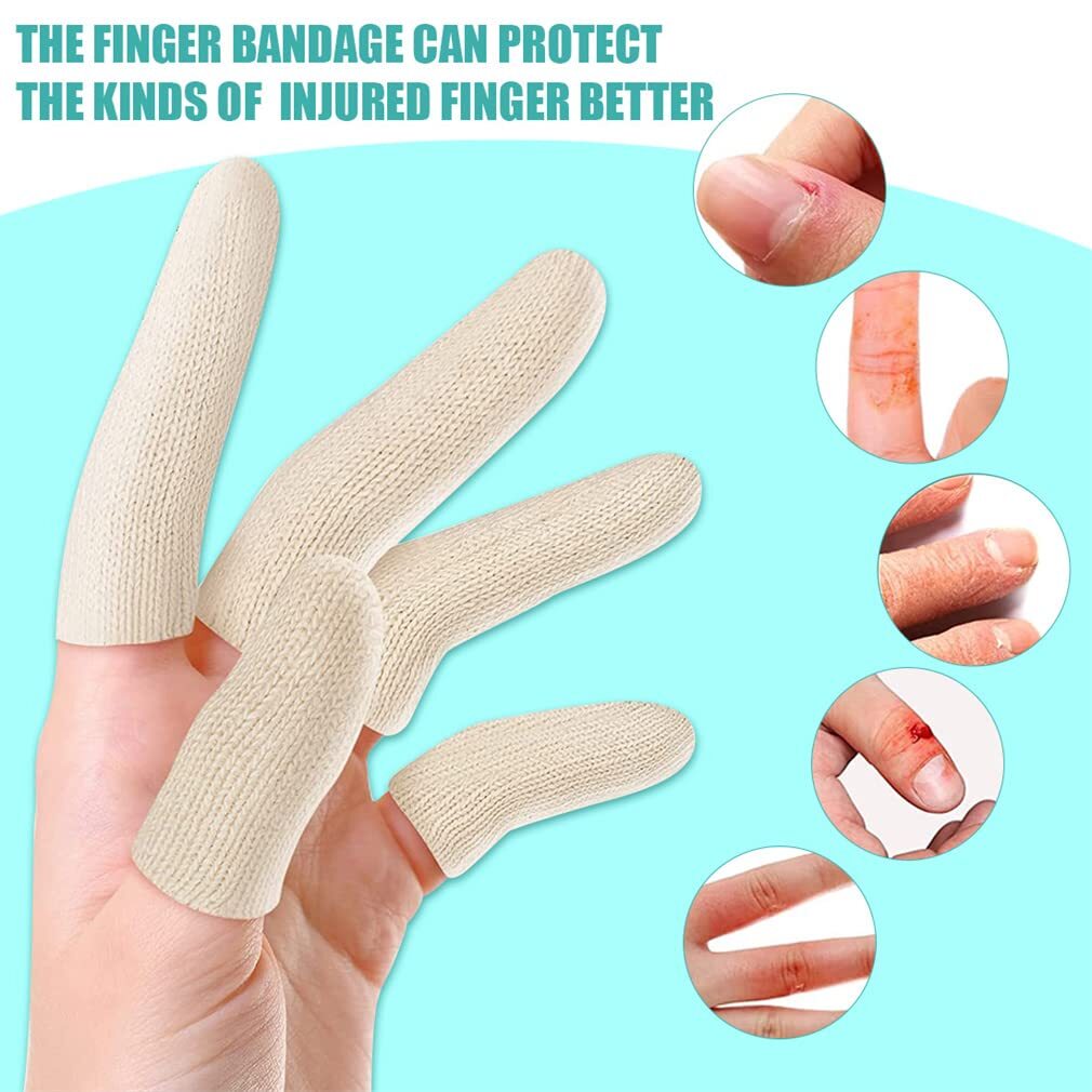 20 Pcs Bobs Thumb Bandage Finger Bandage Tubular Cotton Finger Cots for Kitchen