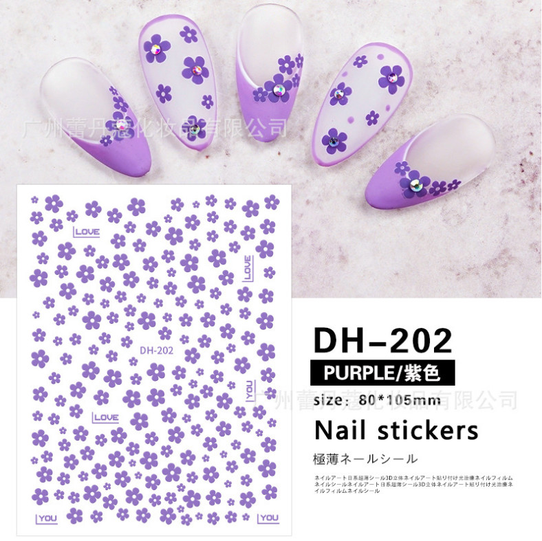 3D Nail Stickers Art DIY Designs Waterproof Decal Manicure Daisy Flowers NS17
