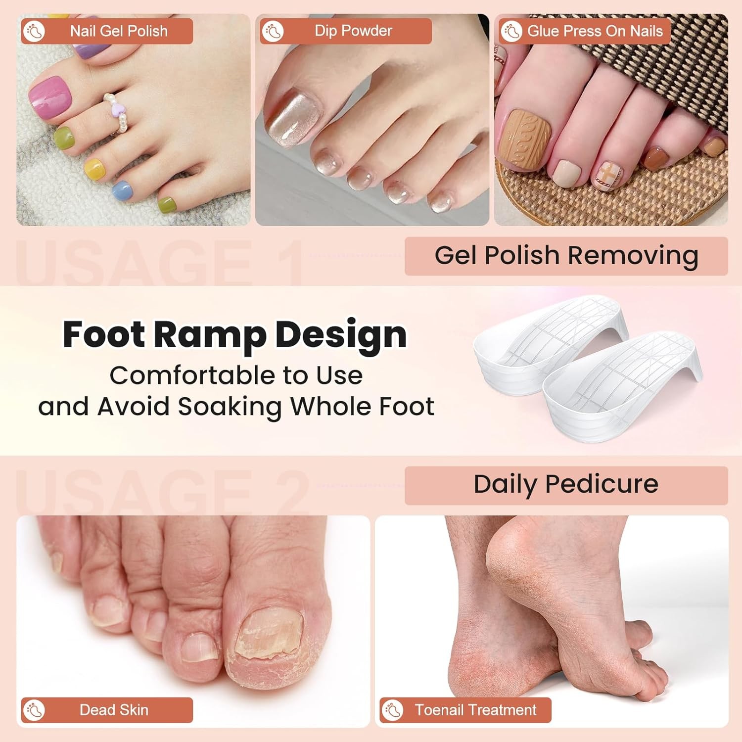 Toe Nail Soaking Bowl Large Size Acetone Proof Toe Soaking Tray DIY enthusiasts