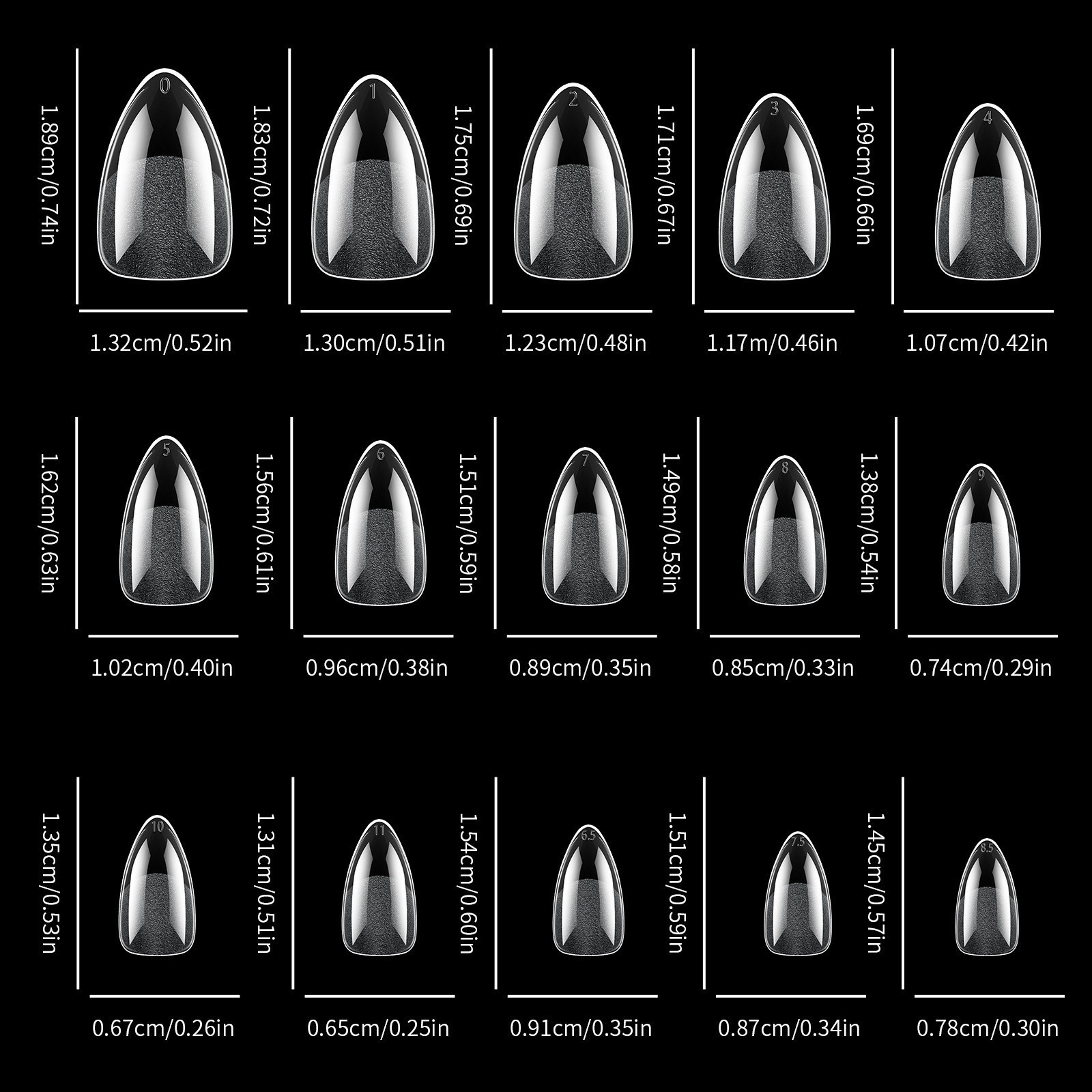Soft Gel Tips 360PCS Full Cover Fake Nails Almond/Coffin/Oval/Square Nail Tips