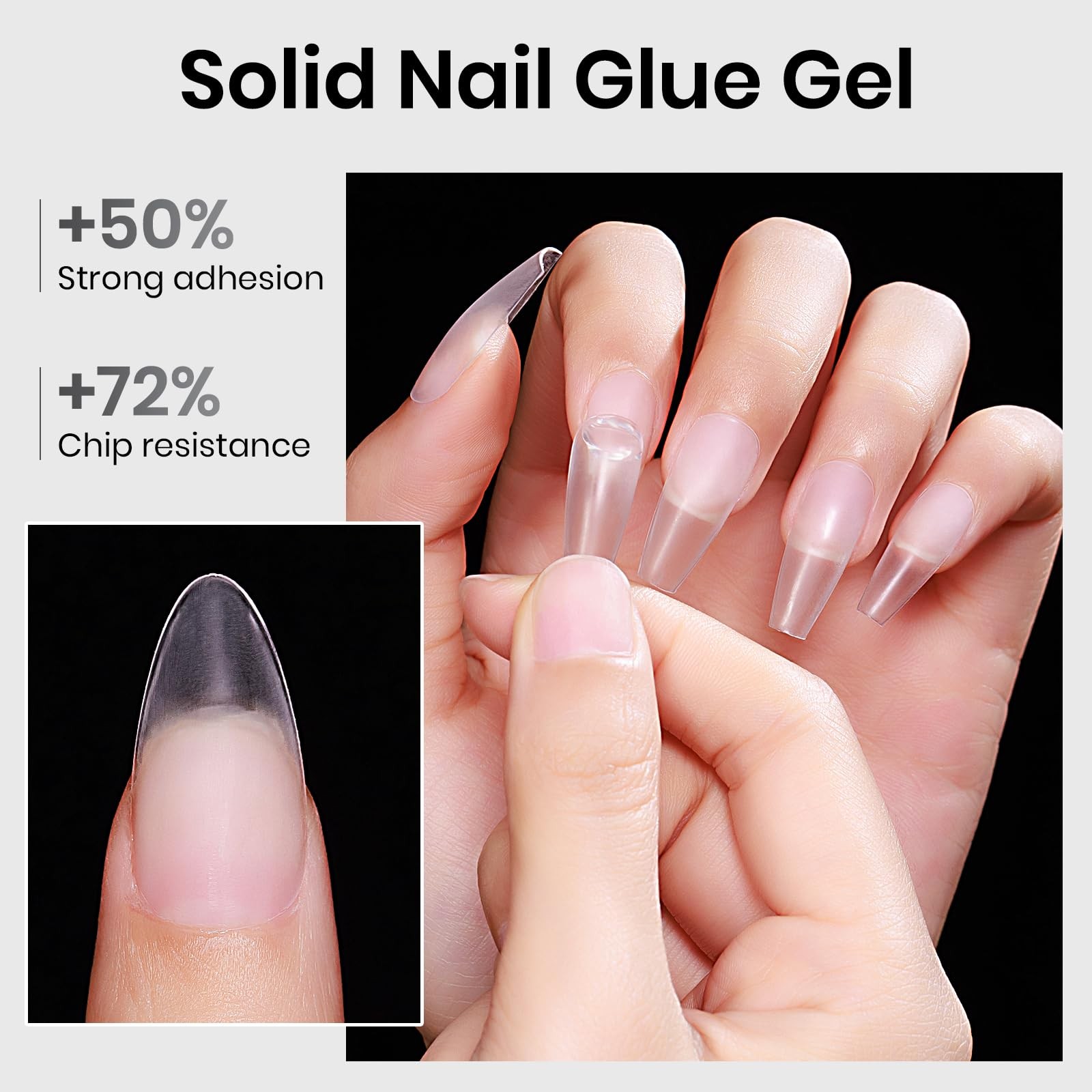 Solid Nail Glue, 18g Solid U V Gel Nail Glue Gel for Nails and Mini Light LED…