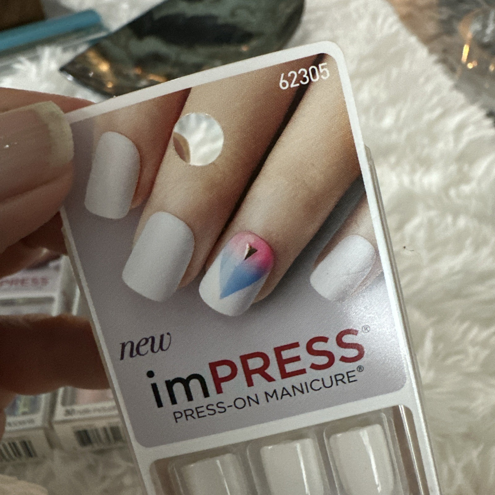 imPRESS Press on manicure Lot Of 4 Purple/Pink/White 30 Nails In Each Set