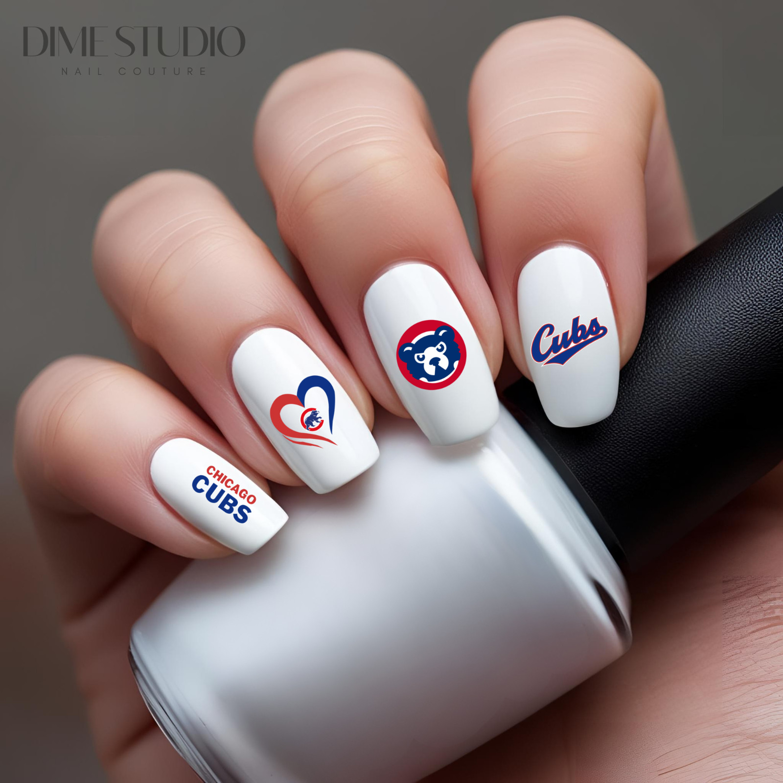 Chicago Cubs Baseball Nail Decals Water Transfer Clear Overlay Nail Art