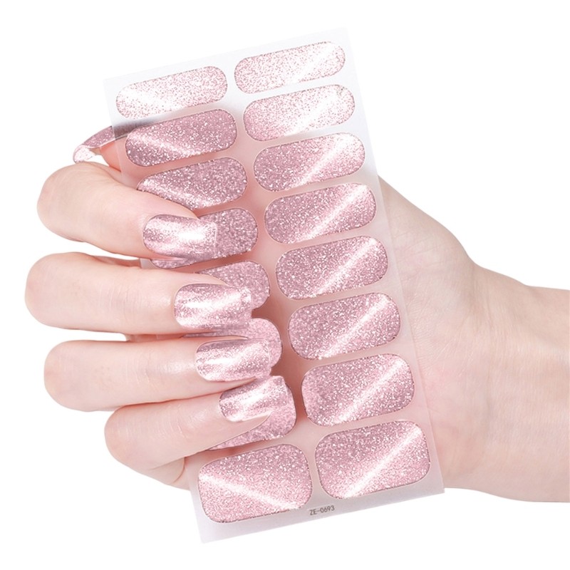 Waterproof Gels Nail Strips Nails Polish Stickers Cats Eye Nails Polish Wraps