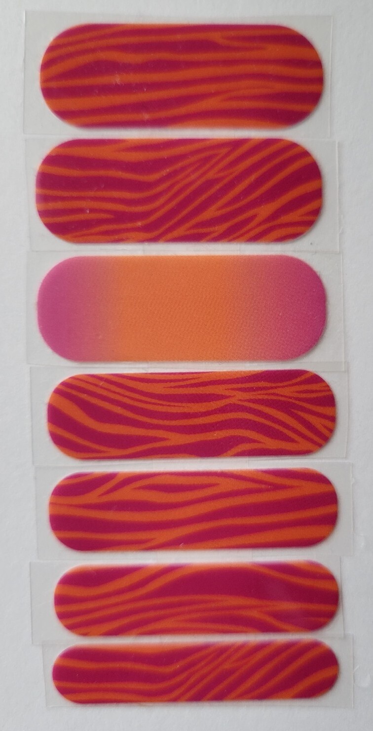 Jamberry Nail Wraps Custom Mixed Mani ~ Pink & Orange Zebra