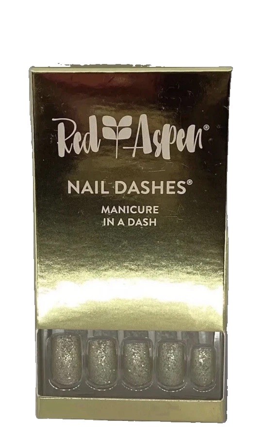 Red Aspen Press On Nail Dashes Hazel’s Light Medium Square NIB