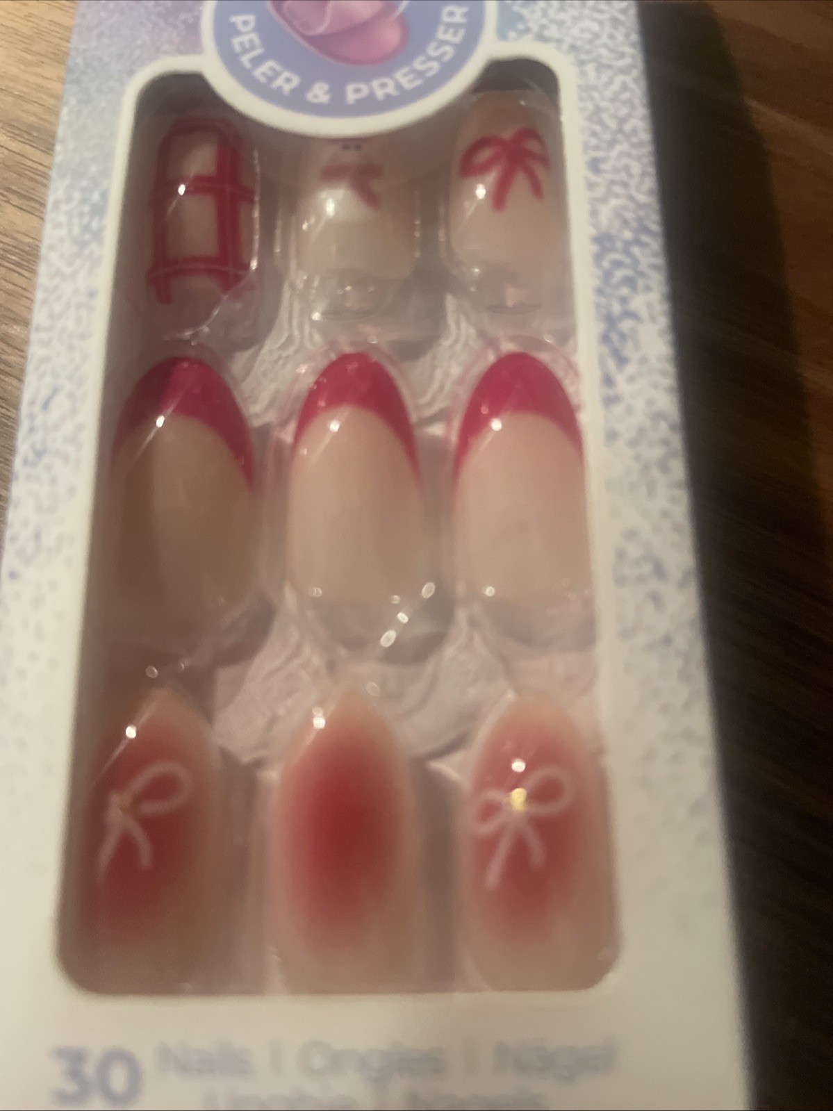 KISS imPRESS Holiday Press on Nails Design Yule Be Happy Medium Almond