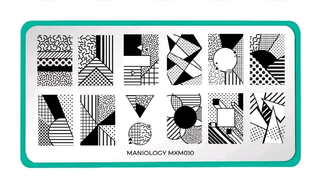 Maniology Nail Art Stamping Plate Memphis Mod Pattern Pop 80’s 90’s MXM010