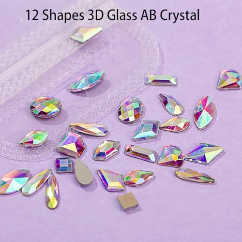 8000pcs Nail Gems and Rhinestones for Nails Art, 240 Shaped Glass AB Crystals