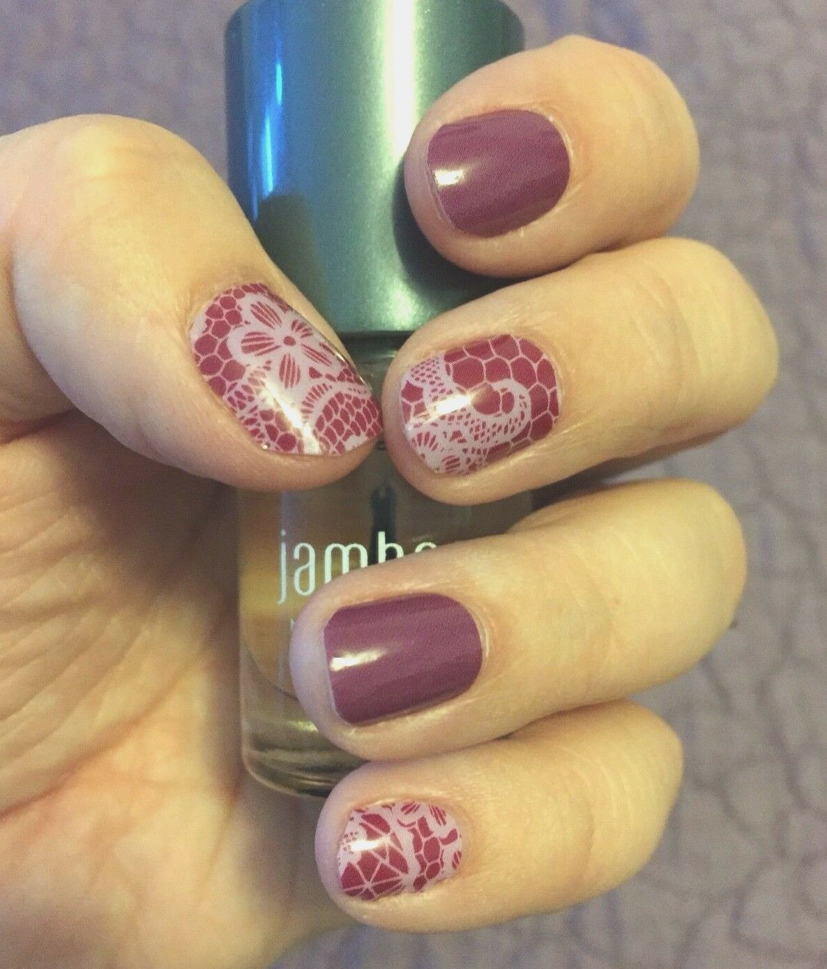Jamberry Nail Wraps ~ HALF SHEET ~ LADY LACE Retired Rare Fall Floral