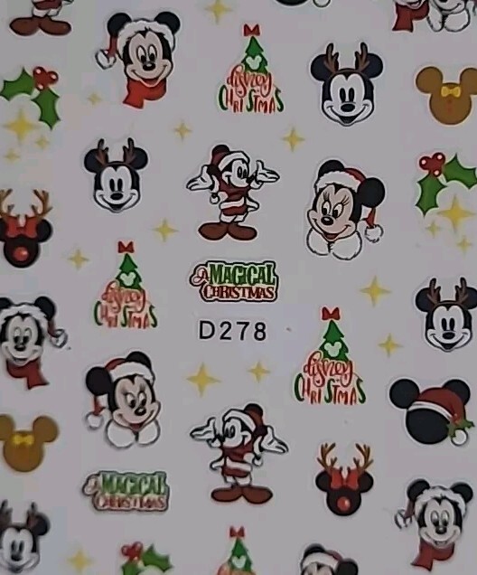 Disney, Mickey Mouse, Magical Christmas Holiday, Nail Art Stickers
