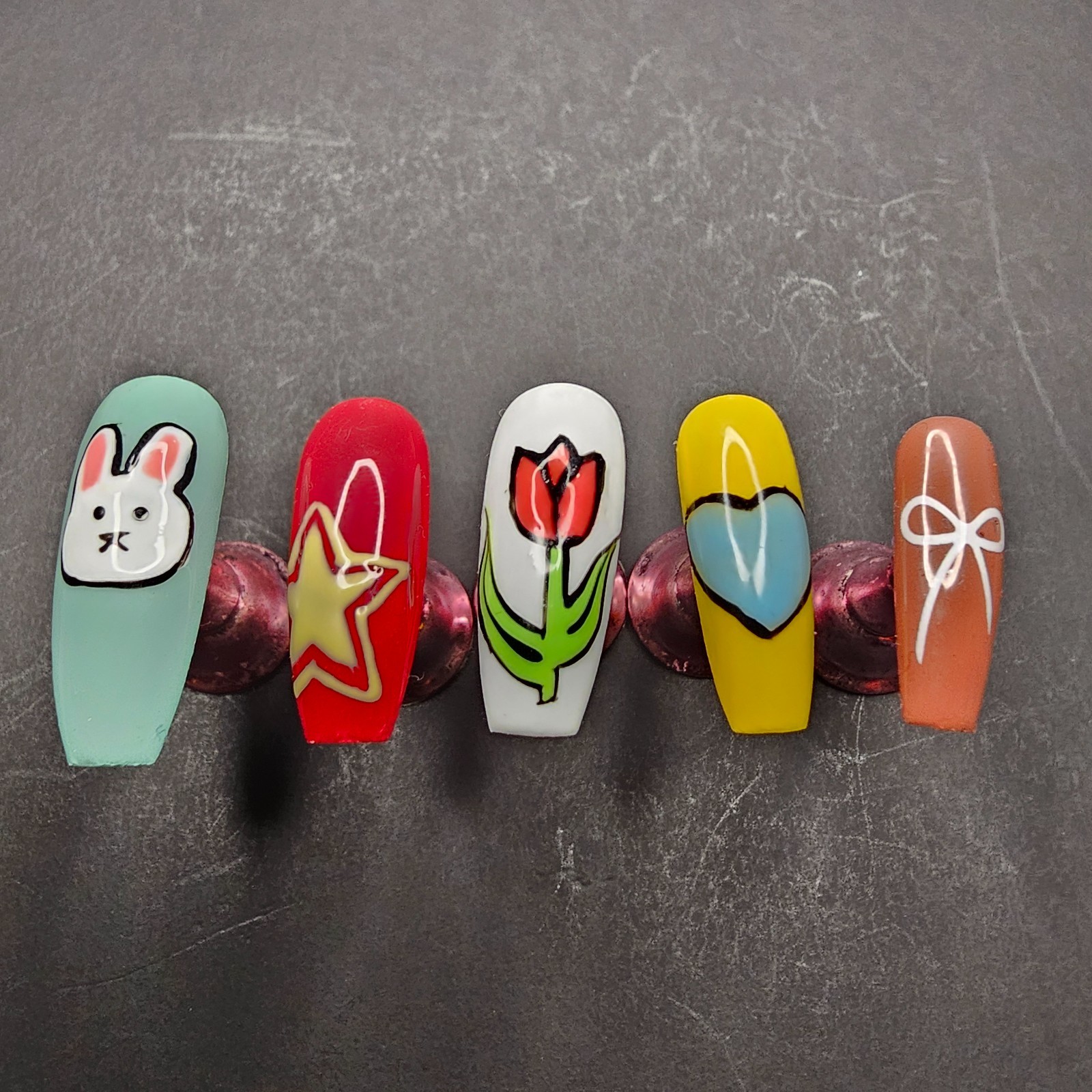 Press-On Nail Set #54: 2000’s Spring