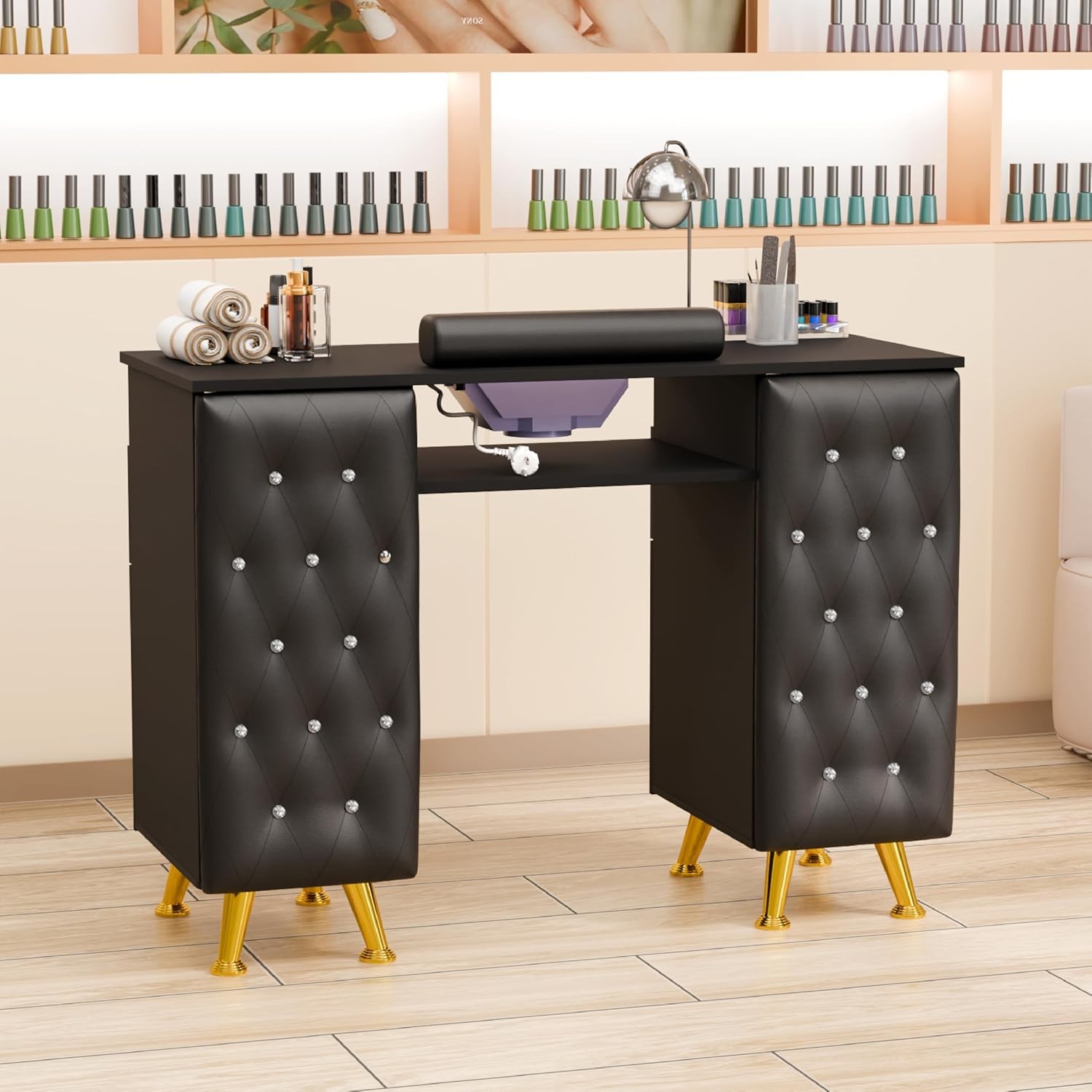 Manicure Table with Dust Collector, Nail Desk for Nail Tech, Nail Station New