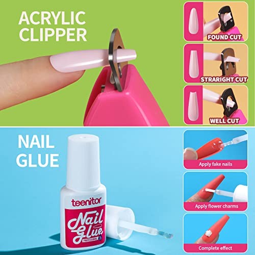 Long Press On Nails Kit 24 Color Long Coffin Nail Tips Matte/Glossy Colors