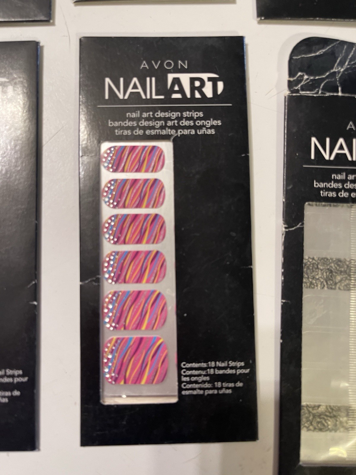 Vintage 90’s Avon Nail Art Lot: 9 Packs Press-On Nails & Design Strips