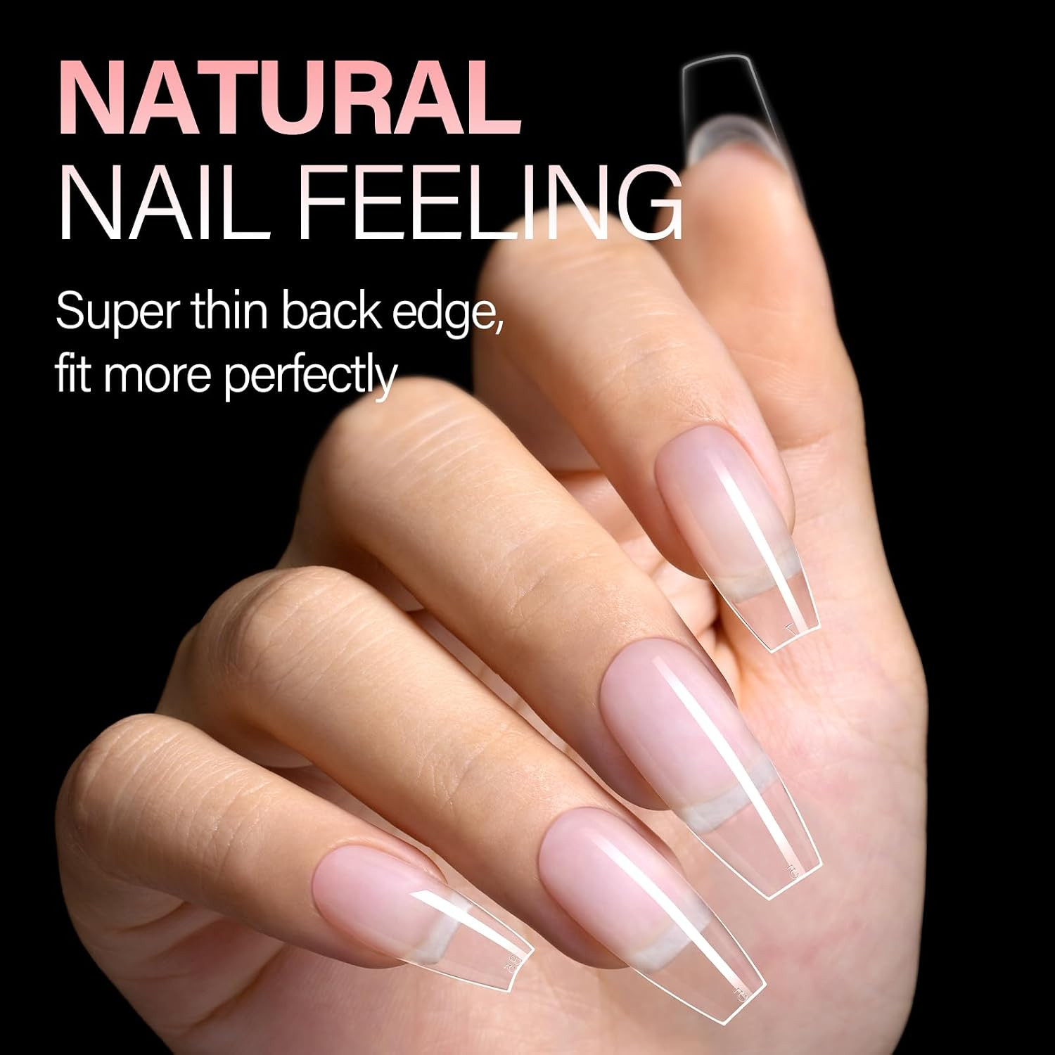 450Pcs Thickened Long Coffin Nail Tips for Home Salon | Pre-Shaped, Half Matte ,