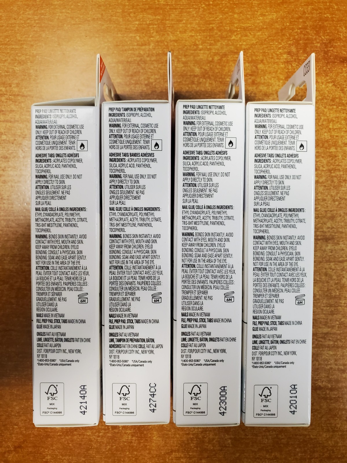 4 Boxes: Sally Hansen Perfect Mani Press On Nails ASSORTED Long Coffin (5D-3254)