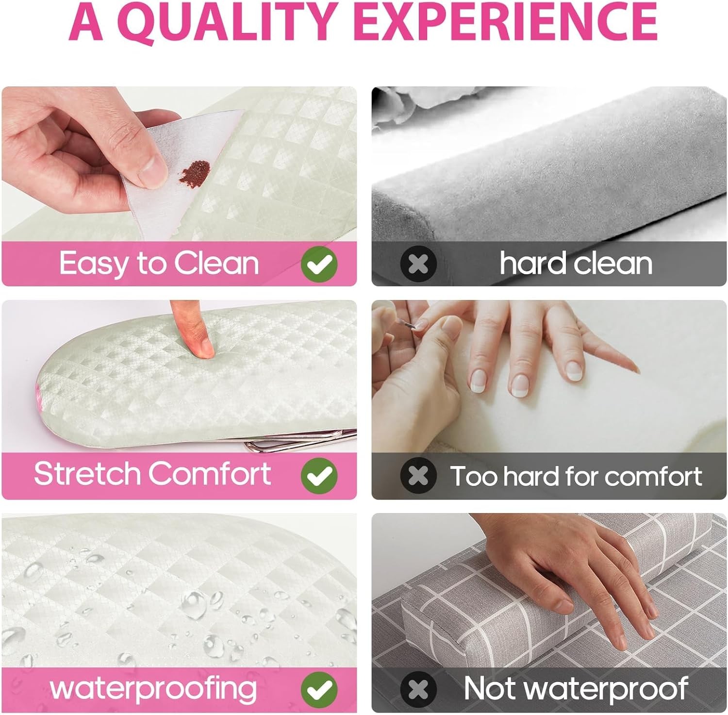 Nail Arm Rest, Microfiber Leather Mani Hand Pillow Profal
