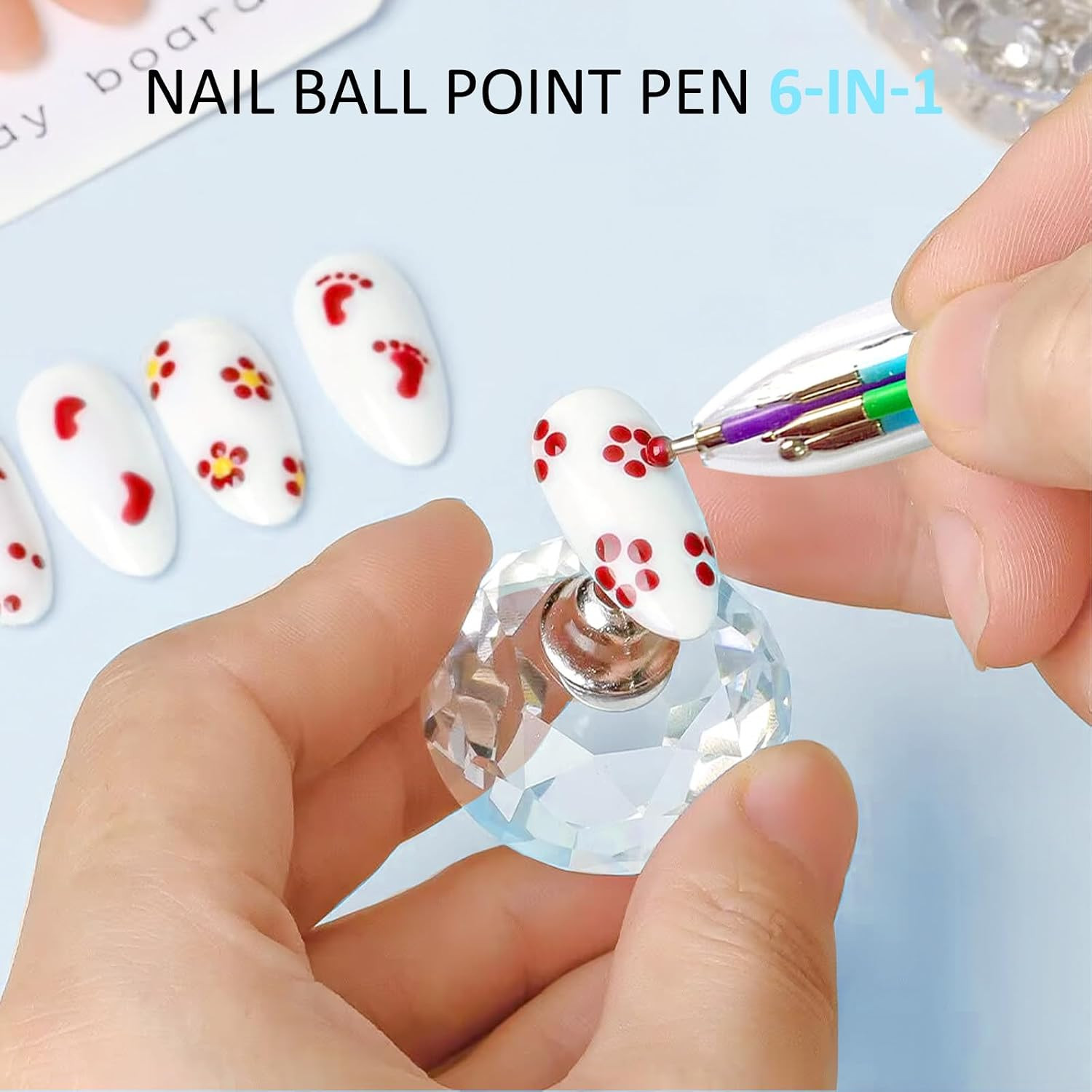 Nail Dotting Pen Nail Art 6 in 1 Dotting Tools in Ballpoint Pen Design Nail Art