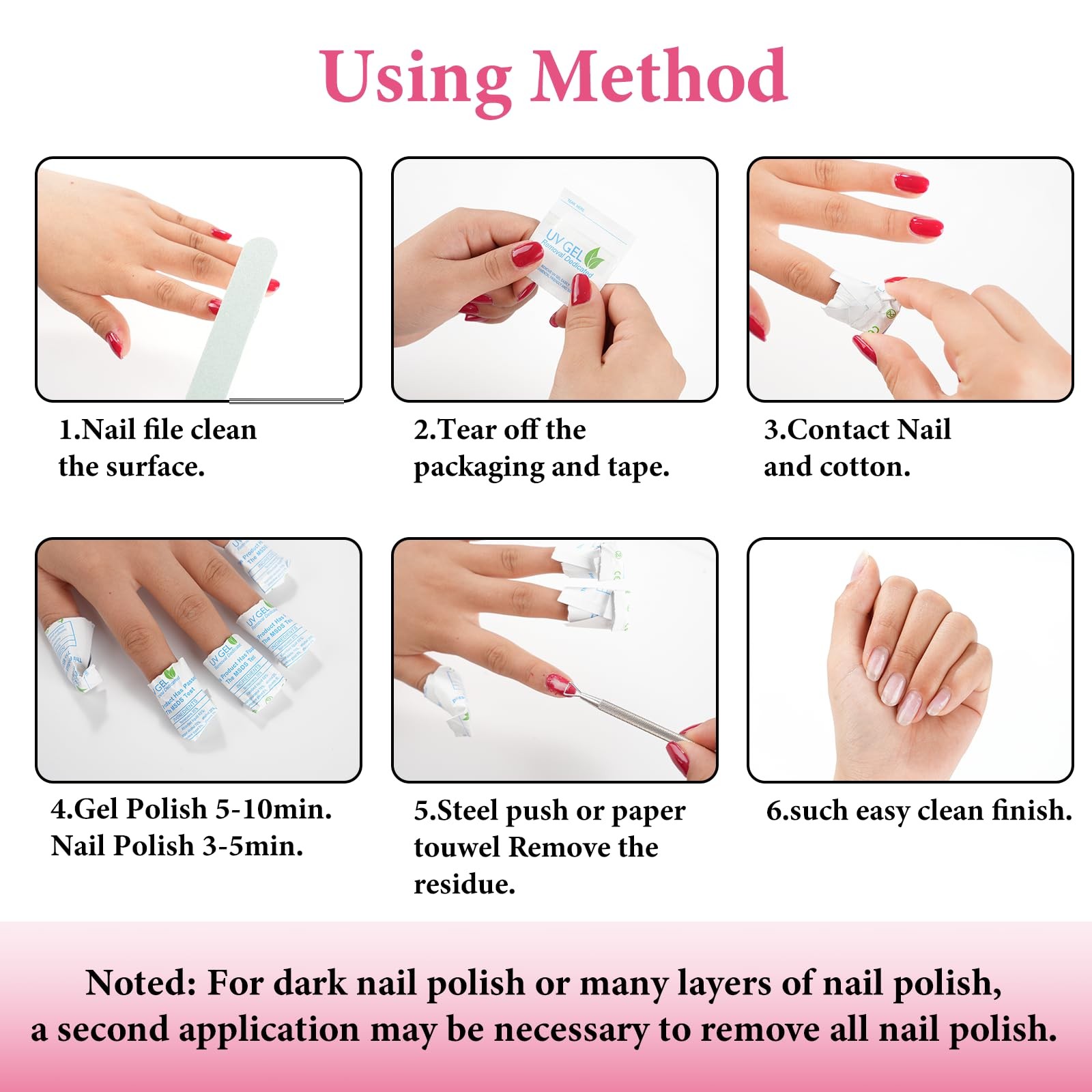 EODCI Nail Polish Remover Pads – 200PCS Fast Remove Remover…