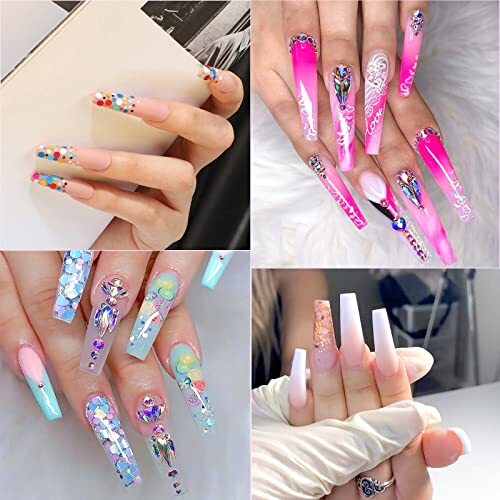 Extra Long Nail Tips,240PCS XXXL Long Square 240PCS Clear 3XL Square Tips