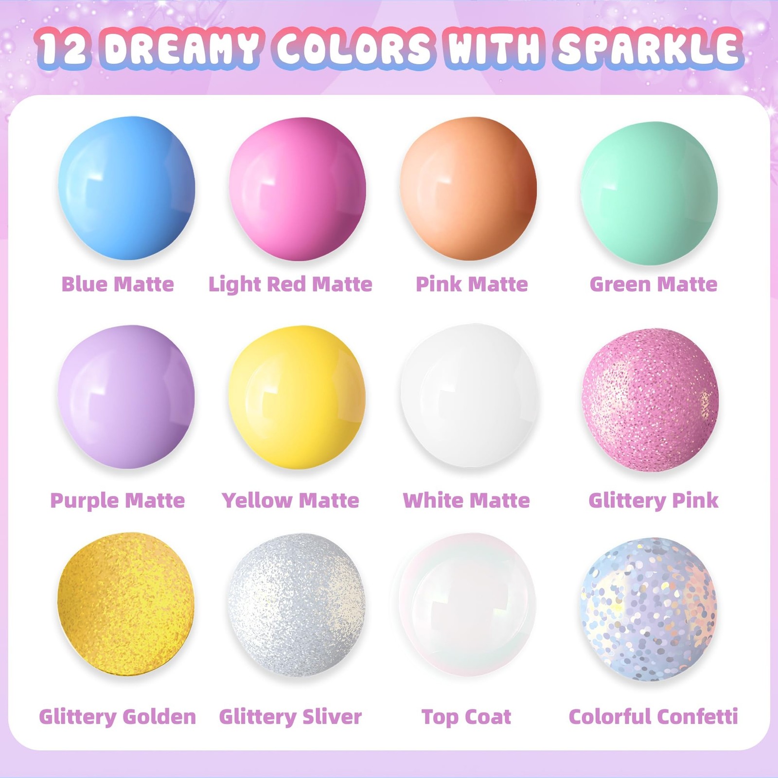 Tomons Nail Polish Set for Kids , 12 Colors Non-Toxic Water-Based Quick-Dry &…