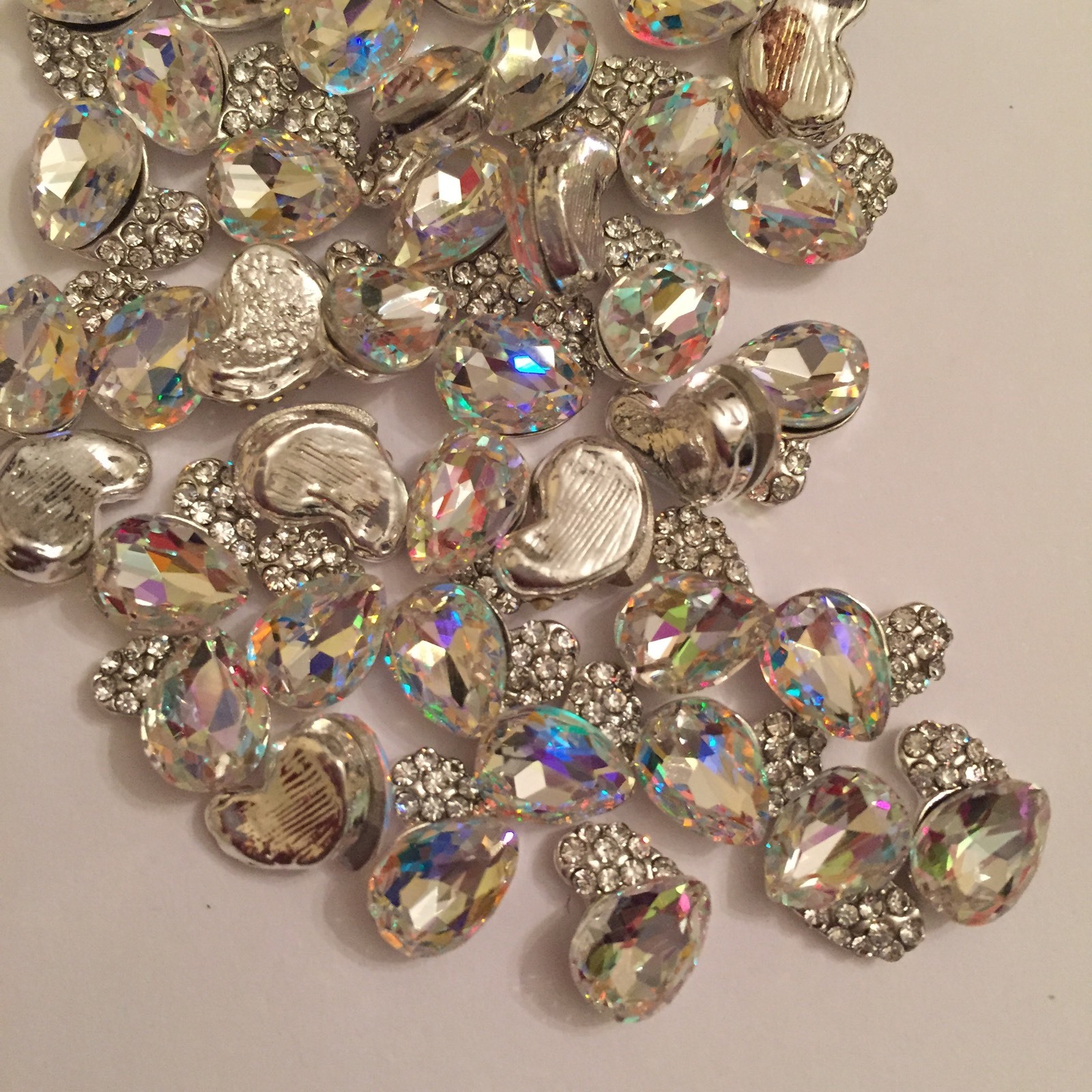 3pcs 3D DIY Nail Art Decoration Alloys Bowtie Jewellery Rhinestone Diamond Heart