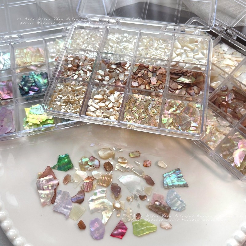 1 Box Thin Natural Shell Fragments Handmade DIY Materials Nail Art Accessories