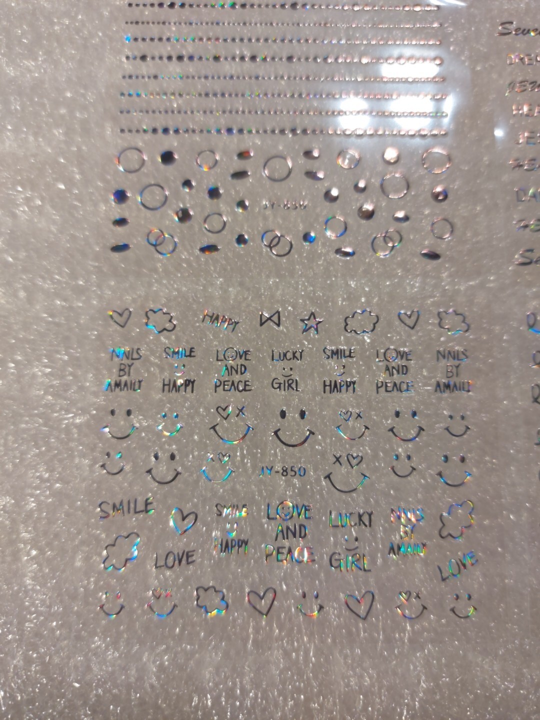 4 X Small Sheets Of Silver Nail Art Stickers (Dn302) New
