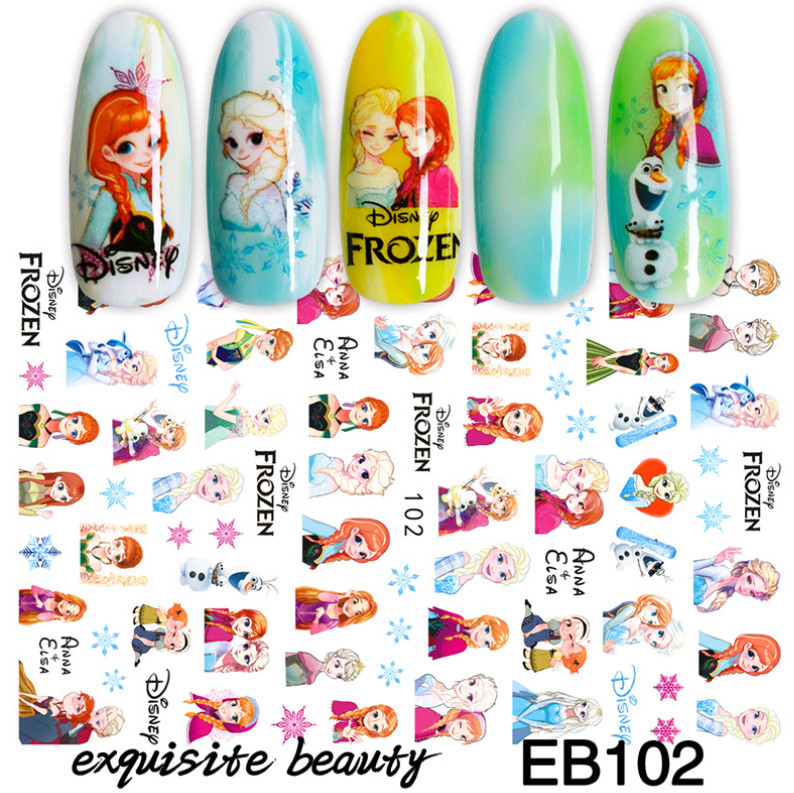3D Disney Princess Barbie Frozen Nail Art Stickers Self-Adhesive NH26