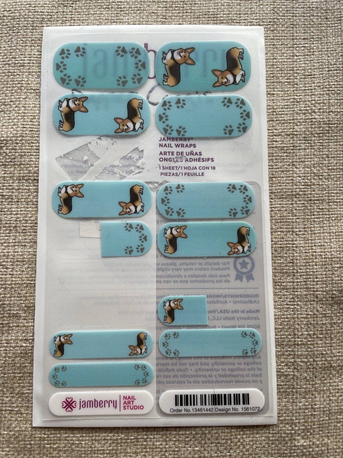 Custom ‘Dapper Corgis’ Jamberry Nail Wraps Unique 1/2 Sheet Dogs