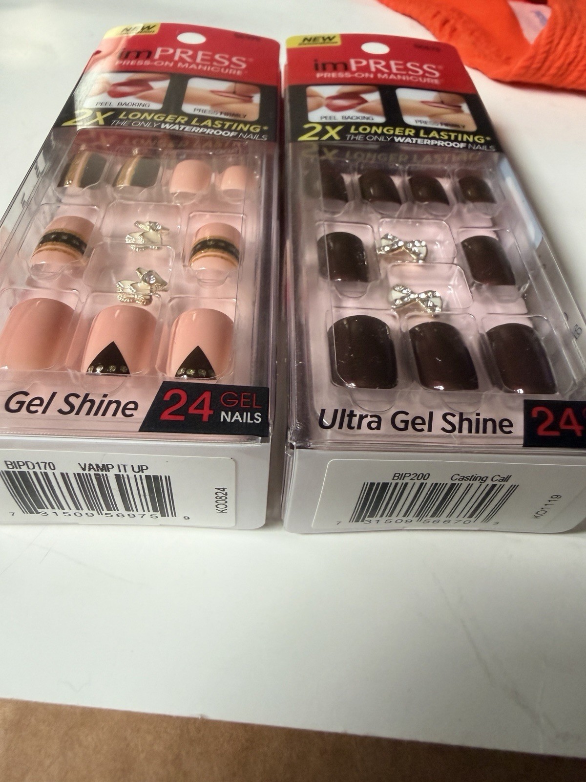Impress Broadway Nails Short Manicure Press on 2 Box Sets Charms Waterproof New
