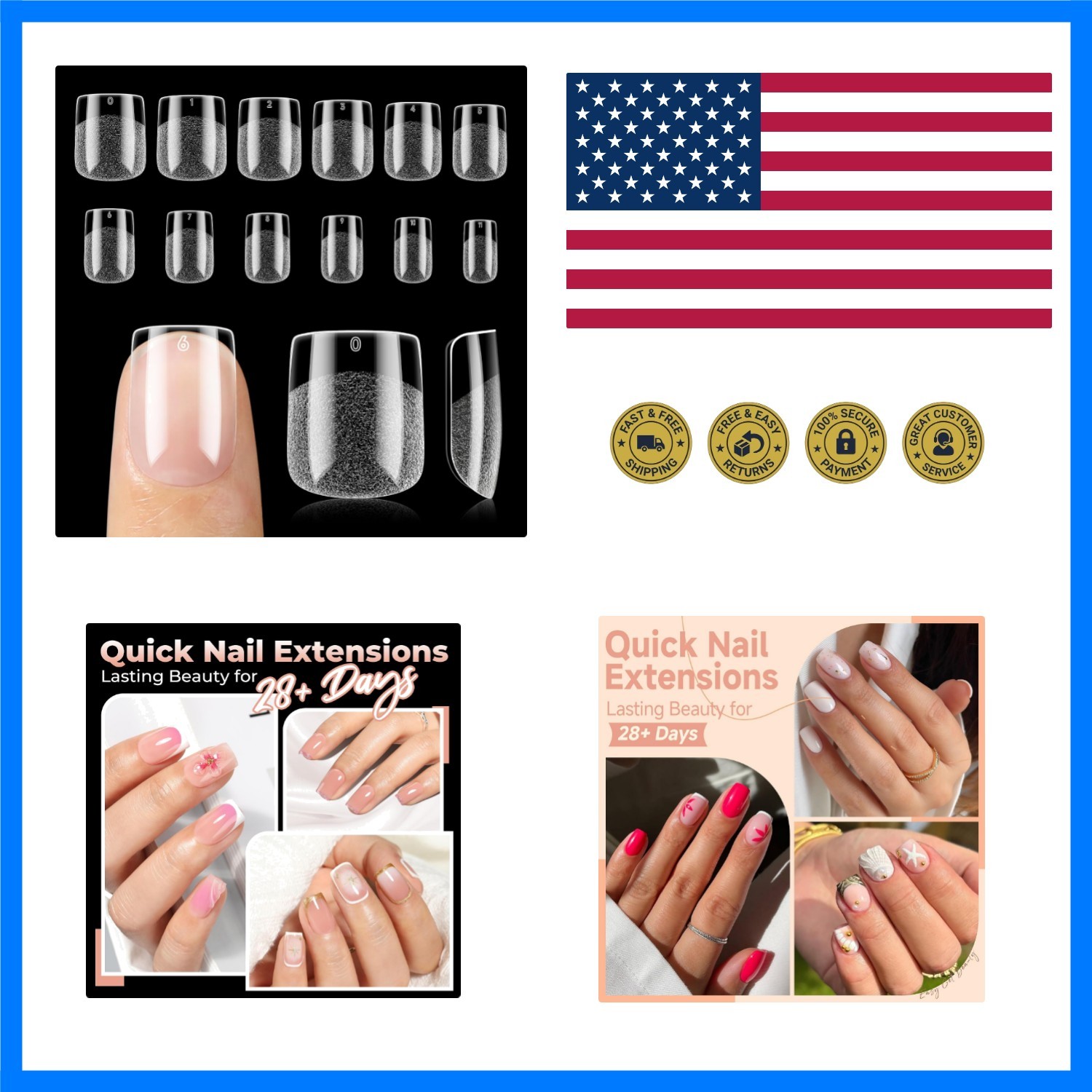 Extra Short Nail Tips Square Pre-etched Full Cover 120Pcs | Soft Gel Square N…