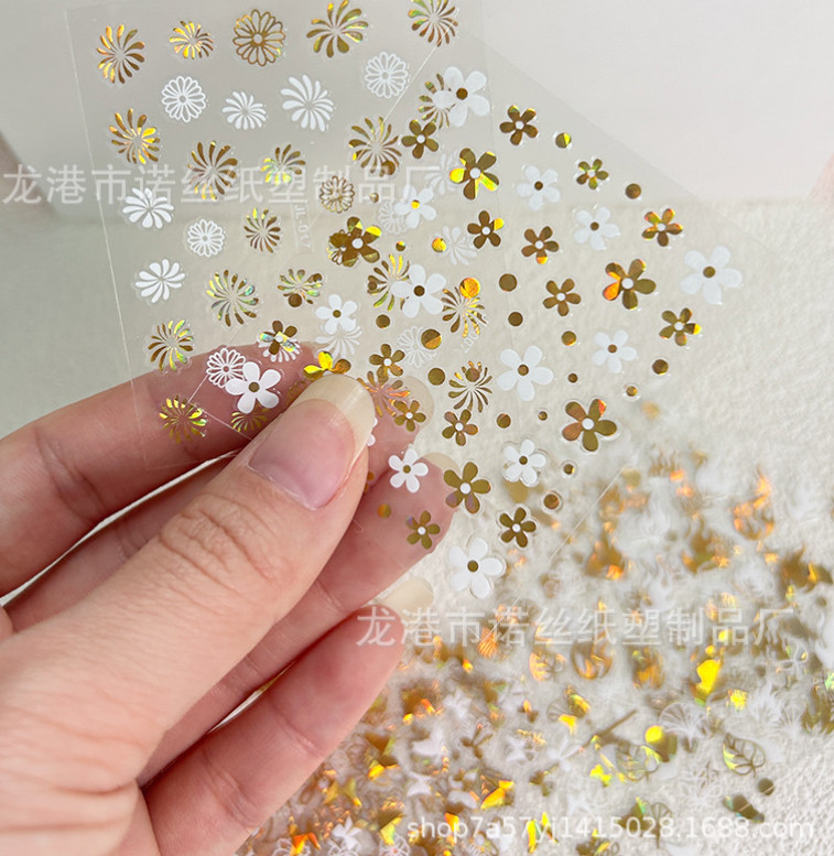 10Pcs 3D Gold Lace Flower Butterfly Nail Art Stickers Charms Decoration Manicure