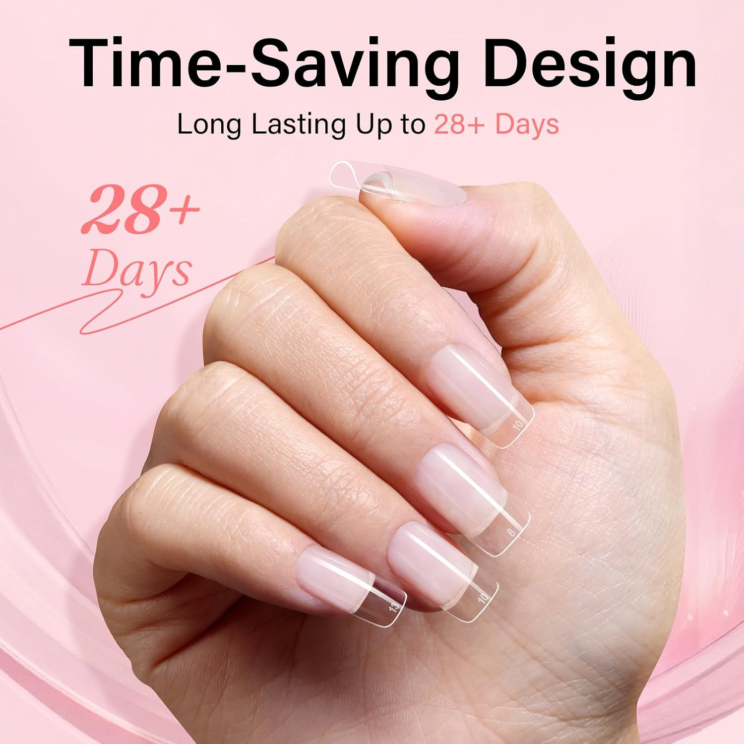 Gel Nail Tips Kit with 15G Nail Glue Gel & Mini UV Lamp | Full Cover Nail Tips S