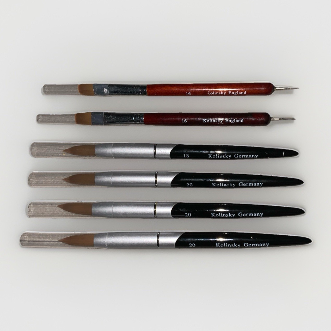 New Kolinsky Acrylic Nail Brush Lot Sizes 16 18 20 Sable Nail Art Set