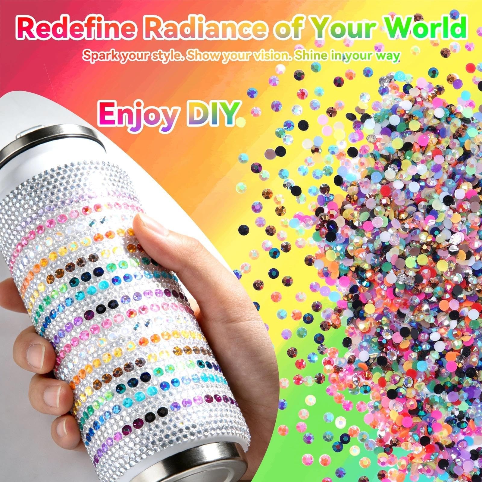 32000Pcs Rhinestones Bedazzling Kit with Tools, 3Mm Color Resin Rhinestones