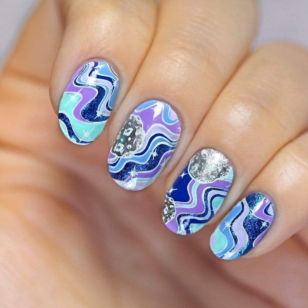 Maniology nail stamping plate BMXL-223 GLITTERFINGERS