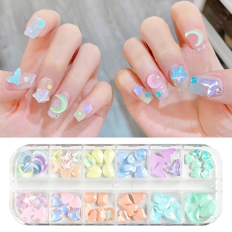 12 Grids Fashion Crystal Art Jewelry Crystal 3D Rhinestones