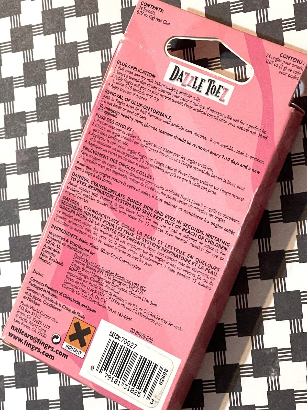 Fing’rs DAZZLE TOEZ French 31025 Complete Toenail Kit with Sizes For Tiny Toes