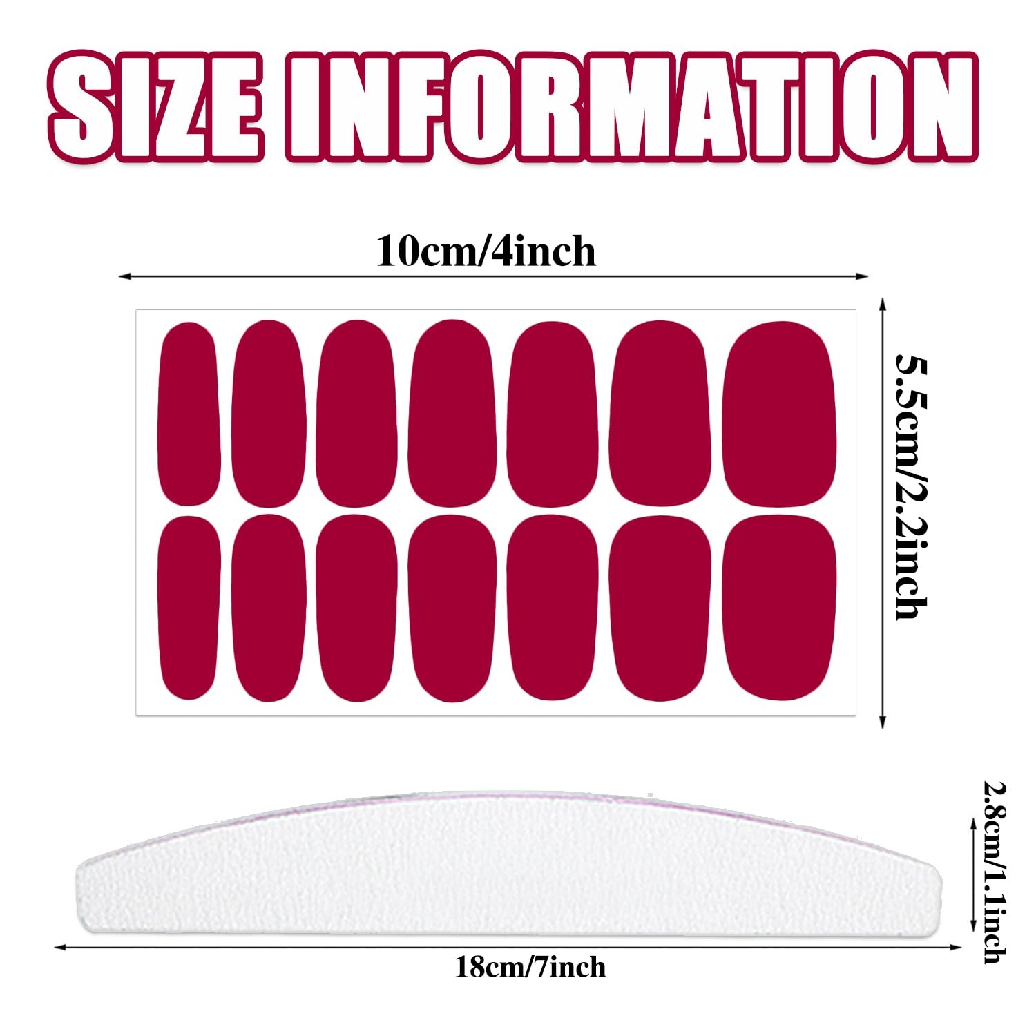 12 Sheets Red Pink Series Nail Wraps: 168 Solid Nail Stickers & Strips for & …