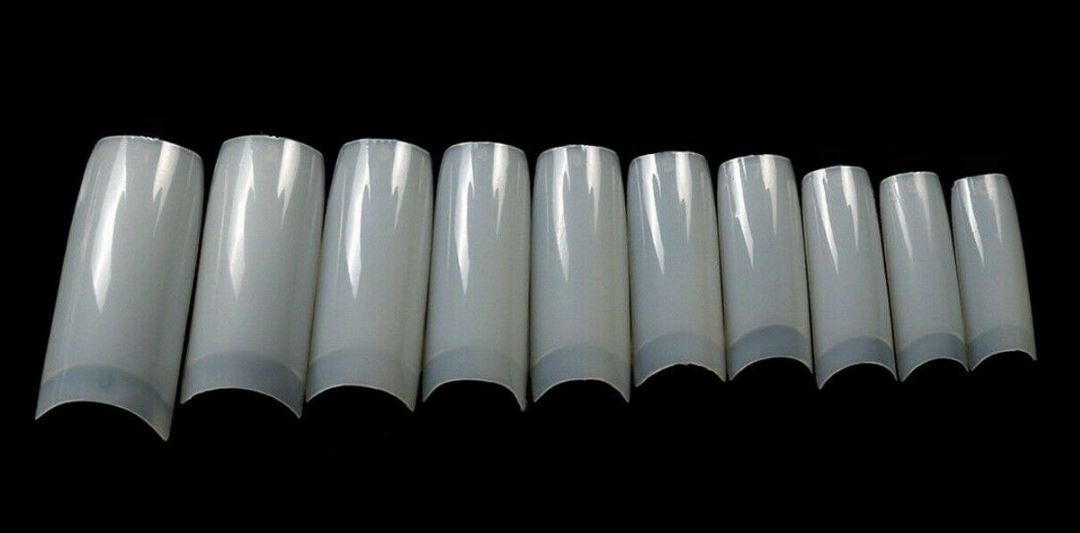 500-1000 pcs DIY Coffin Nail Tips Long Square French False Nails Natural