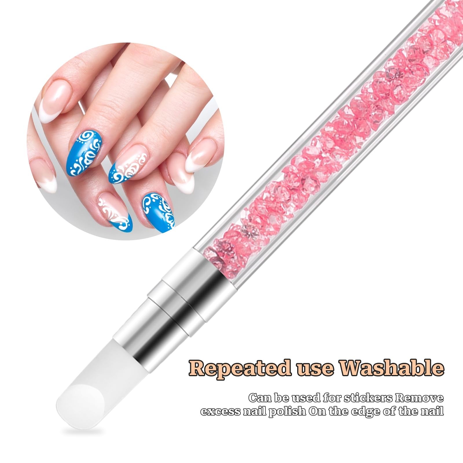 5 Pcs Nail Art Sculpture Pen Dual Tipped Silicone Tools 5 pcs style C