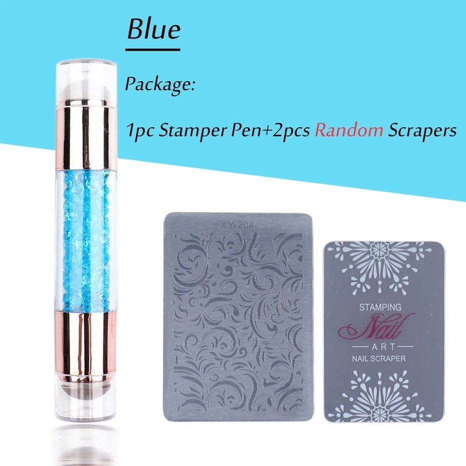 Transparent Silicone Nail Art Stamping Kit, French Design For Manicure Plate Too