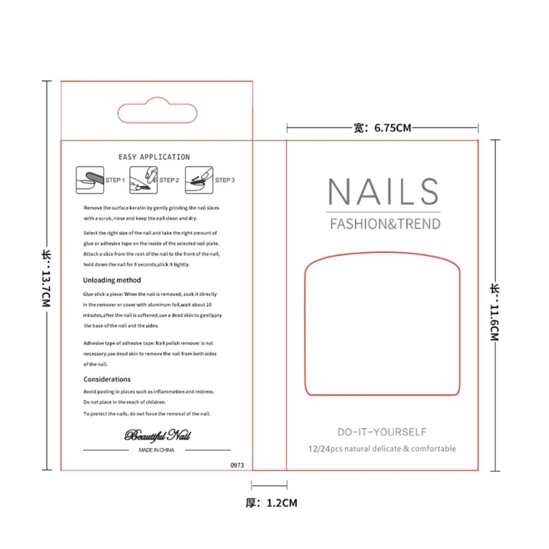 24 Pieces Trendy False Nail Full Cover on Nail Manicure for Any Occasion
