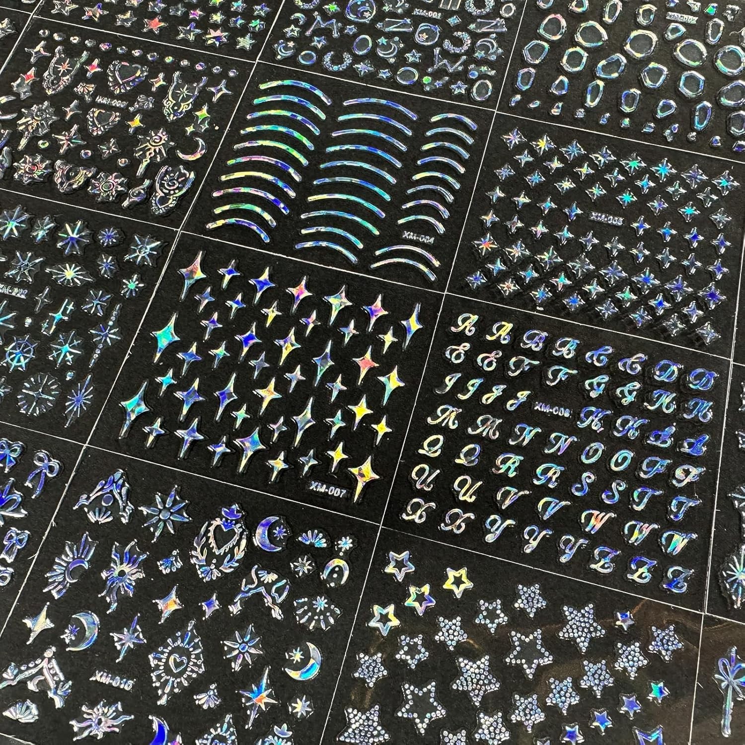 Star Nail Art Stickers Aurora Line 30 Sheets Self Adhesive Nail Decals for Ma…