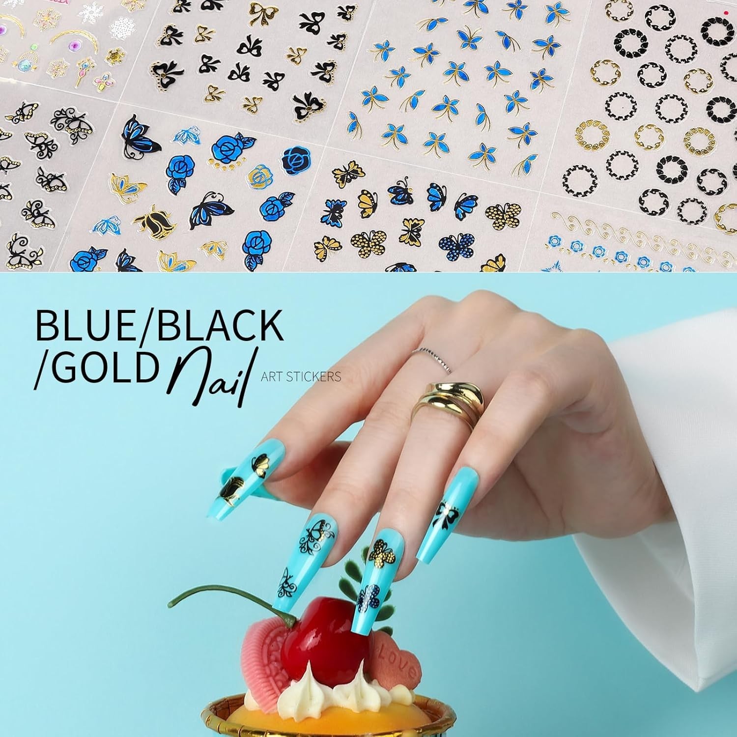 30pcs Wearable Fake Nail Colorful Designs Press On Long Cover Coffin False Nails
