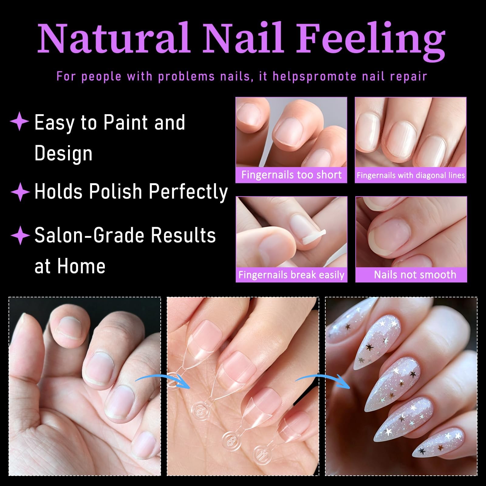 Short Stiletto Nail Tips – 240Pcs Half Cover Fake Nails Short Stiletto for Ex…